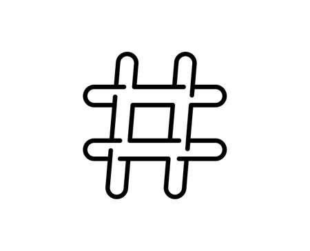 Hashtag line icon. High quality outline symbol for web design or mobile app. Thin line sign for design logo. Black outline pictogram on white backgroundのイラスト素材