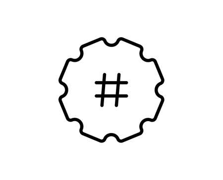 Hashtag line icon. High quality outline symbol for web design or mobile app. Thin line sign for design logo. Black outline pictogram on white backgroundのイラスト素材