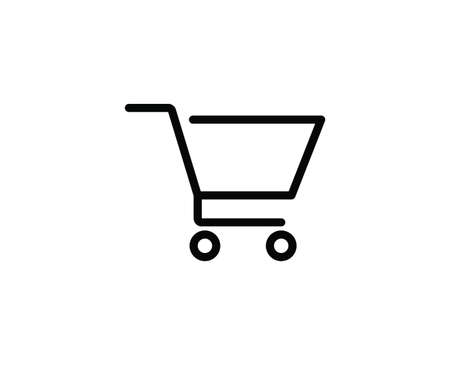 Shopping cart line icon. Vector symbol in trendy flat style on white background. Web sing for design.のイラスト素材