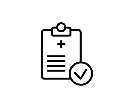 Medical report line icon. Vector symbol in trendy flat style on white background. Medical report sing for design.のイラスト素材