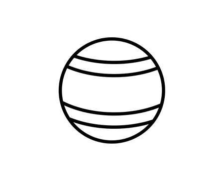 Line Planet icon isolated on white background. Outline symbol for website design, mobile application, ui. Planet pictogram.のイラスト素材