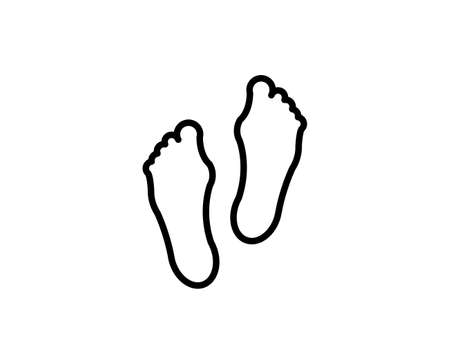 Foot line icon. High quality outline symbol for web design or mobile app. Thin line sign for design. Black outline pictogram on white backgroundのイラスト素材