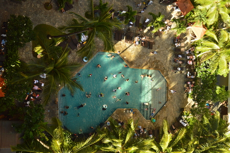 Beautiful Pool View from the Air. Oahu, Hawaii, USA, EEUU.の写真素材