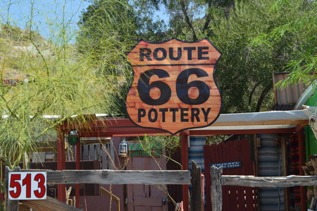 Oatman, Pottery Post Route 66. June 21, 2017. Oatman, Arizona, USA, EEUU.のeditorial素材