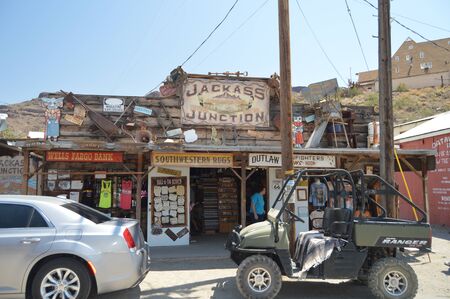 Oatman Bank On Route 66 . June 21, 2017. Oatman, Arizona, USA, EEUU.のeditorial素材