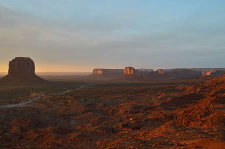 Monument Valley At Sunrise. The Paradise of Geology. June 24, 2017. Utah. EEUU. USA.の写真素材