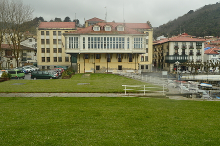 Views Of The Puertu De Mundaca With Its Picturesque Buildings Behind. Architecture Travel Nature. March 24, 2018. Mundaca. Biscay. Basque Country. Spain.のeditorial素材