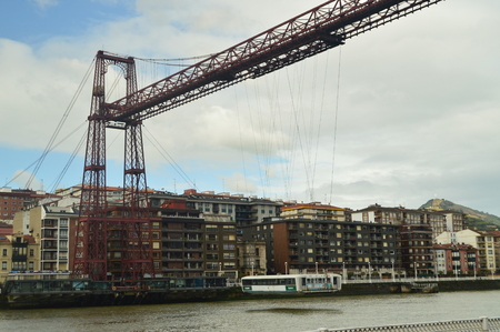 Getxo Bridge Marvelous Architectural Work That Allows Communication Between Getxo and Portugalete. Architecture History Travel. March 25, 2018. Bridge of Getxo Vizcaya Basque Country Spain.のeditorial素材