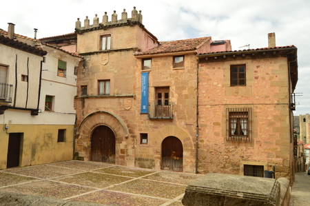 University Of Alcala Located In The House Of The Doncel In Siguenza Village. Architecture, Travel, Renaissance. March 19, 2016. Siguenza, Guadalajara, La Alcarria, Castilla La Mancha. Spain.のeditorial素材