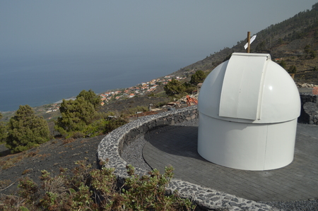 Astrological Observatory On Top Of The San Antonio Volcano On The Island Of La Palma In The Canary Islands. Travel, Nature, Holidays, Geology. July 8, 2015. Isla De La Palma Canary Islands Spain.のeditorial素材
