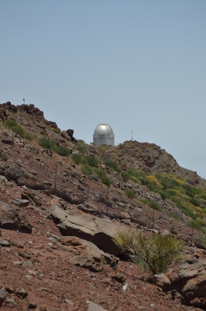 Views Of Roque  Los Muchachos Observatory In The Caldera De Taburiente National Park. Travel, Nature, Holidays, Geology.の写真素材