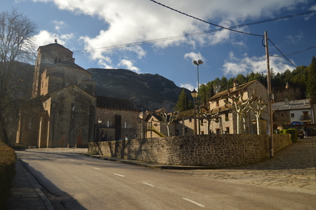 Historical Artistic Set In Santa Cruz De Los Seros. Travel, Landscapes, Nature, Architecture. December 28, 2014. Santa Cruz De Los Seros, Huesca, Aragon. Spain.のeditorial素材