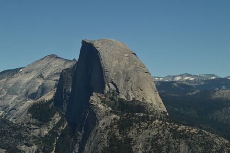 Wonderful Views Of The Half Dome From The Highest Part Of One Of The Mountains Of Yosemite National Park. Nature Travel Holidays. June 29, 2017. Yosemite National Park. Mariposa California. USA. EEUUのeditorial素材