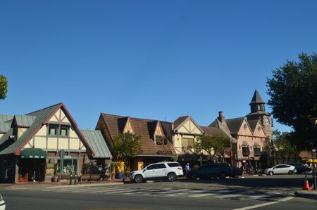 Visit A Quaint Solvang Village Founded By Danes With Their Typical Contructions Of Historic Denmark. July 03, 2017. Solvang, California. EEUU. USA.のeditorial素材