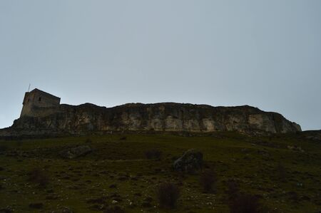 Atienza Castle Looks At The Homage Tower Dated In The Middle Ages. Architecture, rural tourism, travel. March 18, 2016. Atienza, La Alcarria, Guadalajara, Castilla La Mancha, Spain.のeditorial素材