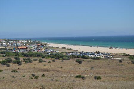 Only Virgin Beach Incredibly Preserved In The Iberian Peninsula Beach Of Bologna In Tarifa. Nature, Architecture, History, Street Photography. July 10, 2014. Tarifa, Cadiz, Spain.のeditorial素材