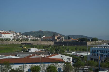 General Views Of The Walled City In Elvas. Nature, Architecture, History, Street Photography. April 11, 2014. Elvas, Portoalegre, Portugal.のeditorial素材