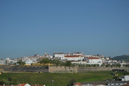 General Views Of The Walled City In Elvas. Nature, Architecture, History, Street Photography. April 11, 2014. Elvas, Portoalegre, Portugal.のeditorial素材
