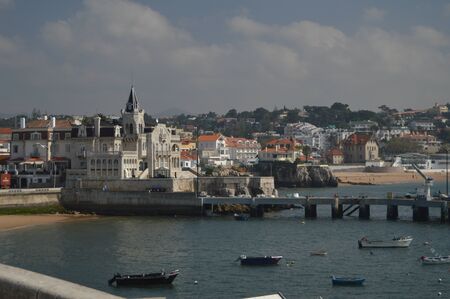 Privileged Views Of Seixas Palace And Beach In Cascais. Photograph of Street, Nature, architecture, history. April 15, 2014. Cascais, Lisbon, Portugal.のeditorial素材
