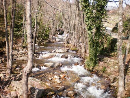 Gorgey Gorge Of The Jaranda Close Up In Jarandilla De La Vera. February 26, 2011. Jarandilla De La Vera, Caceres, Extremadura, Spain, Europe. Travel Tourism Street Photographyのeditorial素材