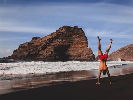 Man in a paradise beach