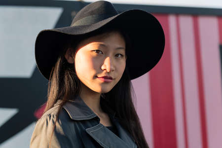 portrait of a beautiful young asian woman, fashion and lifestyle concept, copy space for text