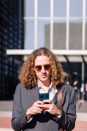 young business man using mobile phone
