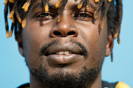 close-up of an attractive young african man