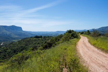 Dirt road in the Serra da Canastra, MG, Brazil.の写真素材