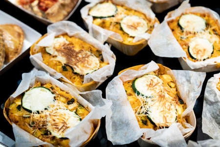 grilled Vegan cakes exposed on a barの写真素材