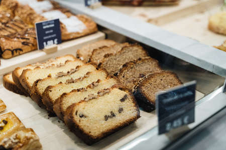 cupcakes assortment in a bakeryの写真素材