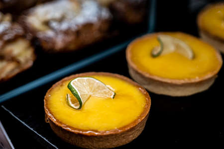 Assortment of small lemon piesの写真素材