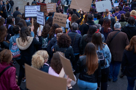 Valencia, Spain, March 9, 2020, International Women's Day. Girls Power