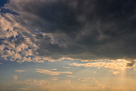 Blue sky full of white clouds, bright blue sky