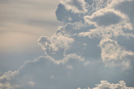 Blue sky full of white clouds, storm day