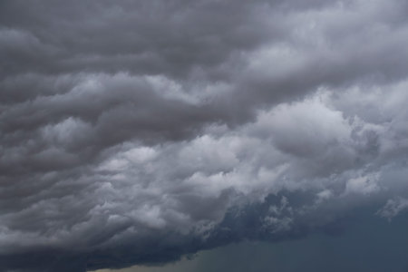 Blue sky full of white clouds, storm day