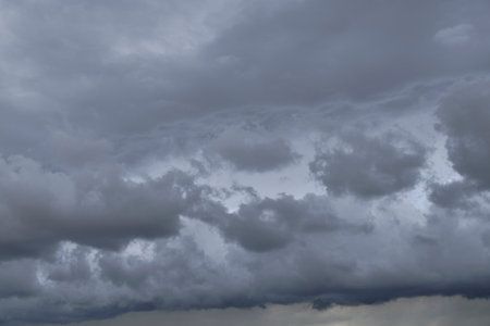 Blue sky full of white clouds, storm dayの写真素材
