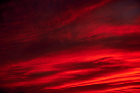 Sunset. Heaven, orange sky Sun rays Wallpaper Cloudsの写真素材