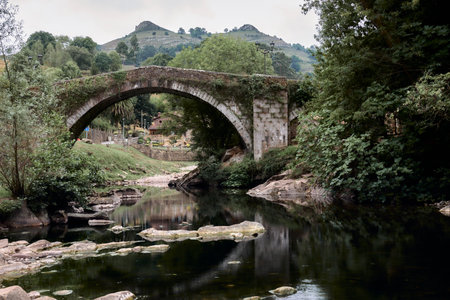 Puente Mayor de Lierganes, Cantabria, mountain sceneryの写真素材