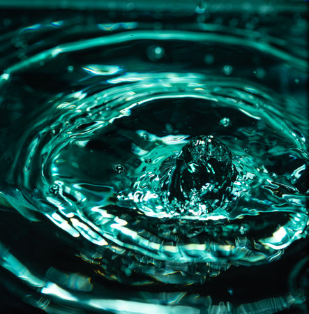 406.Vibrant Teal Splash and Water Ripples