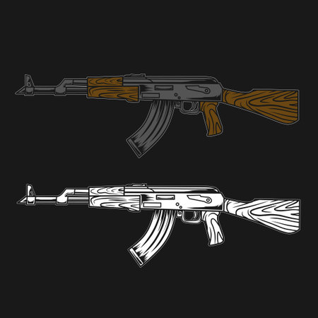 AK47 Rifle Design illustrationのイラスト素材