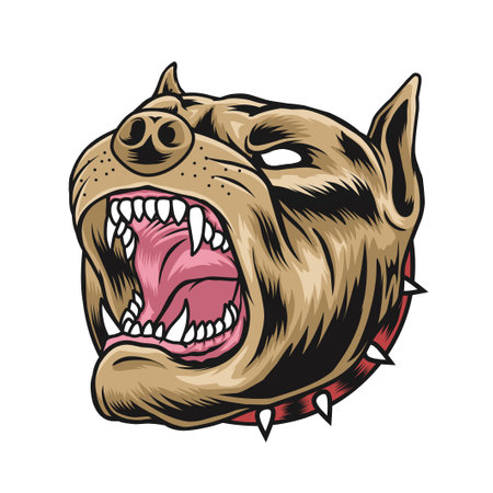 Pitbull head illustration, can be used for mascot, logo, apparel and moreのイラスト素材
