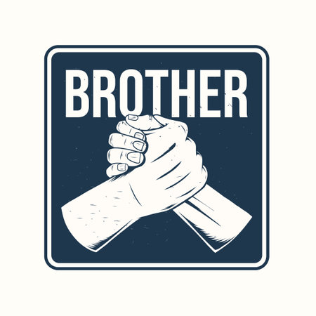 Brotherhood logo design template ,Vintage styleのイラスト素材