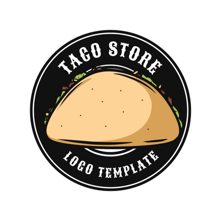 Mexican taco logo template designのイラスト素材