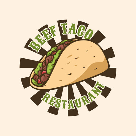 beef tacos logo template for restaurant and other usesのイラスト素材