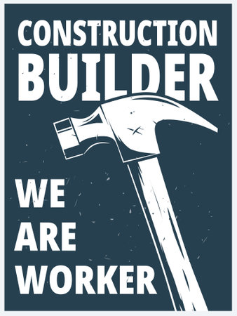 construction builder poster designのイラスト素材