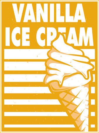 Vanilla ice cream poster designのイラスト素材