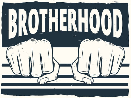 Brotherhood poster design ,Vintage styleのイラスト素材