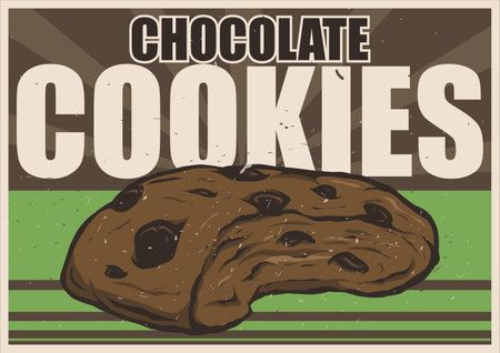 chocolate cookies vintage poster designのイラスト素材