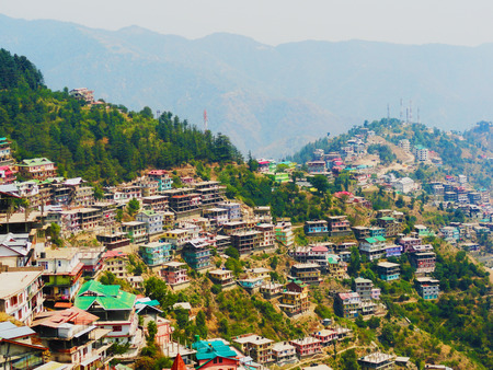 View of Shimla City From The State of Himalaya, mountainsのeditorial素材